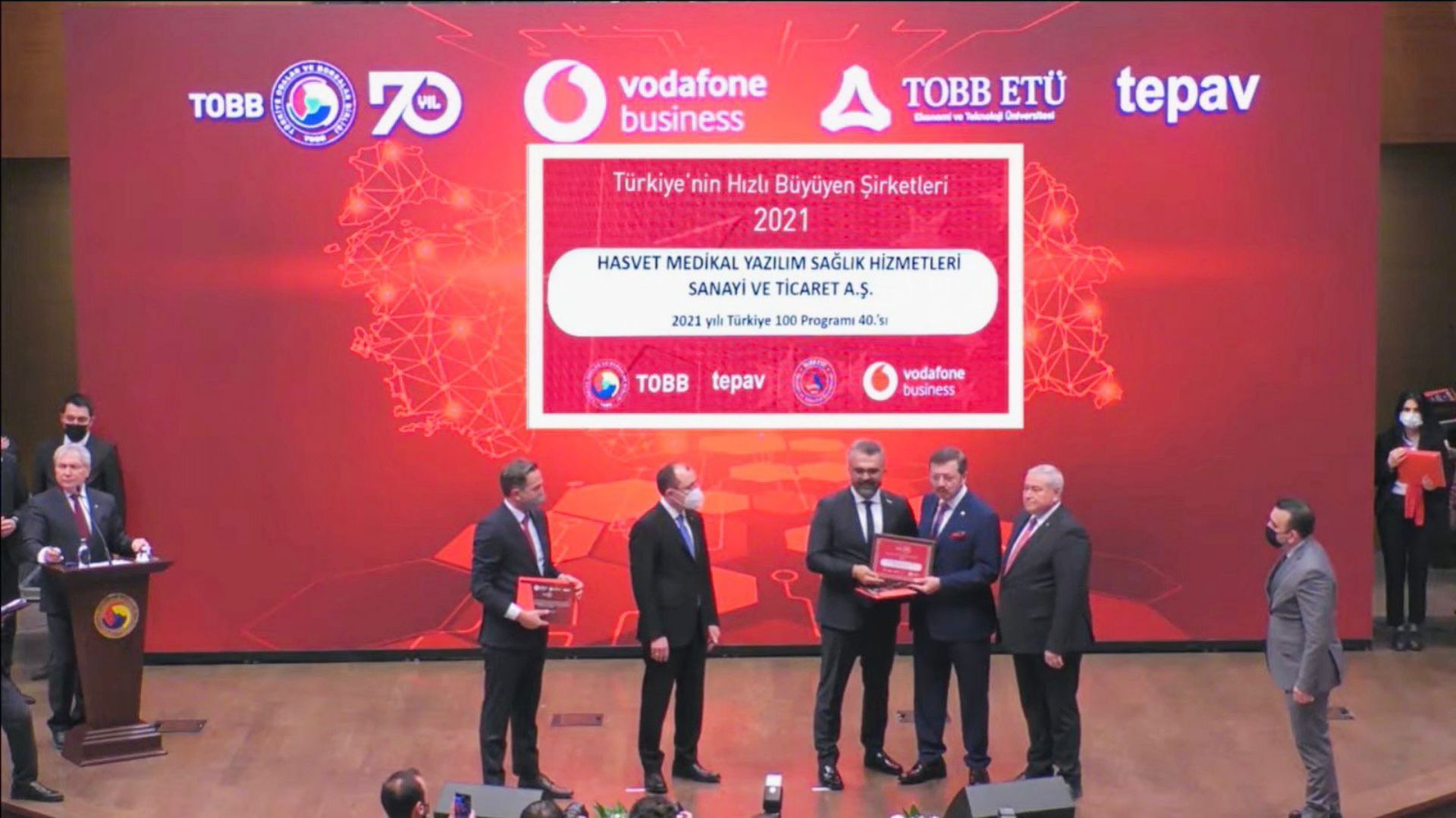3 yıl üst üste Türkiye’nin En Hızlı Büyüyen 100 Şirketi Ödülü Hasvet A.Ş.`ye..(TOBB-2022)